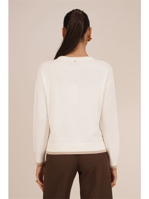 Maglia con dettagli in paillettes Luckylu Milano | MA26ANWHITE